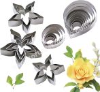 Virág és levél kiszúró - Rózsa kiszúró 4 23 db-os