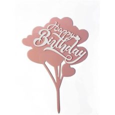 Sziluett beszúró - Happy Birthday rózsaszín