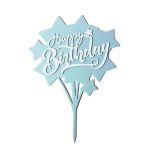 Sziluett beszúró - Happy Birthday kék