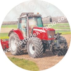 Dekorációs ostya - Piros traktor 2