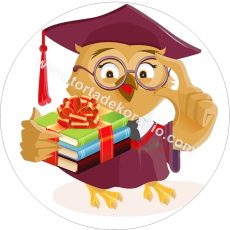 Dekorációs ostya - Ballagási dísz, baglyos