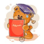 Dekorációs ostya - Ballagási dísz, macis