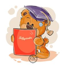 Dekorációs ostya - Ballagási dísz, macis