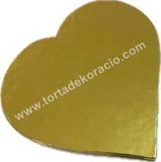 Tortaalátét 12 cm arany szív 2,6 mm