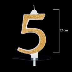 Óriás arany számgyertya "0"-ás