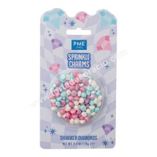 Cukordekoráció - Csillámos gyémántok Sprinkle Charms 25 g