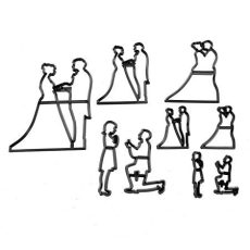 Esküvői sziluett kiszúró 9db 2.