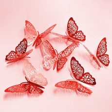 Tortadísz - pillangó, piros