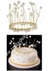 Tiara/korona tortadekoráció gyöngyökkel