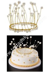 Tiara/korona tortadekoráció gyöngyökkel