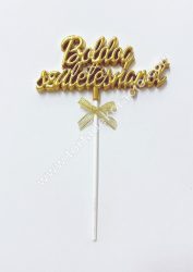 Tortadísz Boldog születésnapot - arany Tortadísz Boldog születésnapot - arany