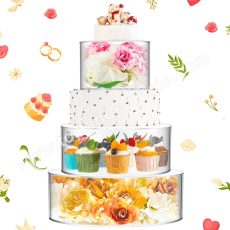Akril tölthető tortaállvány 3 szintes 15/20/25 cm