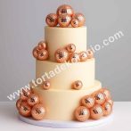   Tortadísz disco gömb beszúró rosegold 12 db vegyes méretben