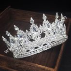 Korona tortadekoráció - ezüst/fehér