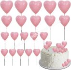 Tortadísz szív beszúró 20 db/cs, rózsaszín