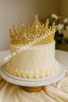 Tiara tortadekoráció - arany korona