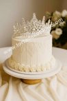 Tiara tortadekoráció - ezüst korona