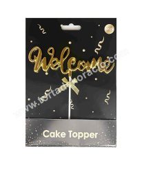 Tortadísz Welcome beszúró - arany