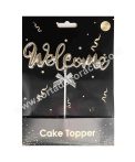 Tortadísz Welcome beszúró - ezüst