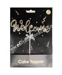 Tortadísz Welcome beszúró - ezüst