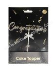 Tortadísz congratulations beszúró - ezüst