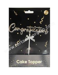 Tortadísz congratulations beszúró - ezüst