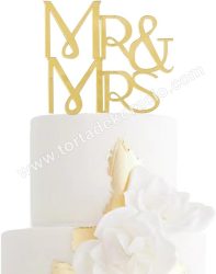 Tortadísz - Mr és Mrs arany beszúró Tortadísz - Mr és Mrs arany beszúró