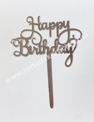 Happy Birthday beszúró - ezüst 1