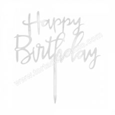 Happy Birthday beszúró - ezüst 2