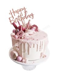Happy Birthday beszúró - rosegold 3