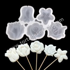 Szilikon nyalóka forma, virág