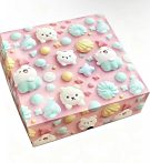 Süteményes doboz rózsaszín, maci mintás 20*20*8 cm Süteményes doboz rózsaszín, maci mintás 20*20*8 cm