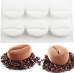 Szilikon forma - kávészemek 6 részes mousse forma Szilikon forma - kávészemek 6 részes mousse forma